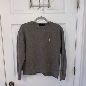 grey polo crew neck